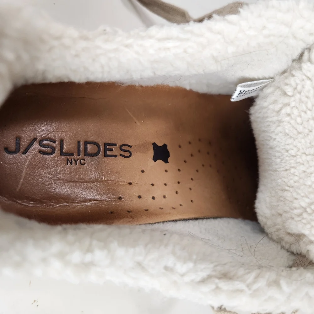 Gold Metallic Ninka J/Slides Waterproof Suede Fur Lined Platform Sneaker size 8
